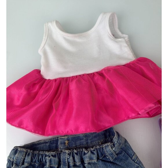 Build-a-Bear Clothing Lot Tank Top Sequin Dress Denim Skirt Unicorn Top Set of 4 - Picture 12 of 16